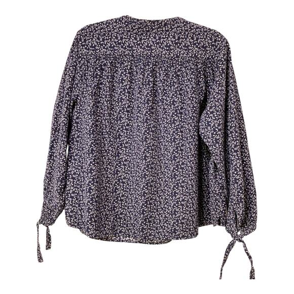 Old Navy Oversized Ditsy-Floral Corduroy Tie-Sleeve Top Size L EUC - Picture 2 of 8